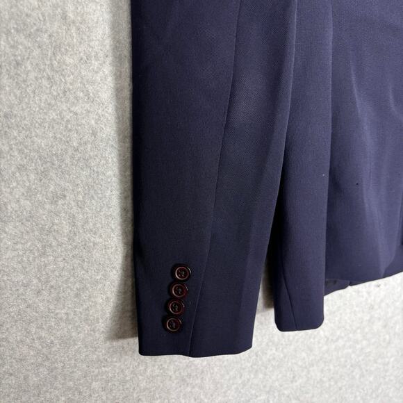 Vintage Ralph Lauren Blazer Womens 8 Navy Blue Label Wool Academia Classic READ - Picture 13 of 16